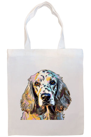 Canvas Tote Bag, Zippered With Handles & Inner Pocket, "English Setter"-4