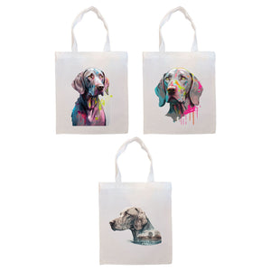 Canvas Tote Bag, Zippered With Handles & Inner Pocket, "Weimaraner"-0