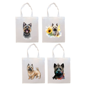 Canvas Tote Bag, Zippered With Handles & Inner Pocket, "Cairn Terrier"-0