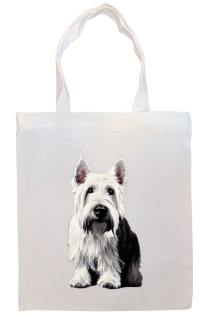 Canvas Tote Bag, Zippered With Handles & Inner Pocket, "Scottish Terrier"-3