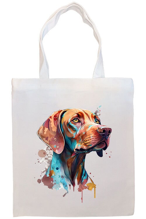 Canvas Tote Bag, Zippered With Handles & Inner Pocket, "Vizsla"-2