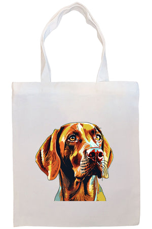 Canvas Tote Bag, Zippered With Handles & Inner Pocket, "Vizsla"-4