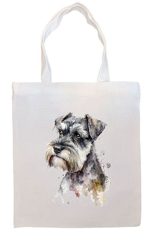 Canvas Tote Bag, Zippered With Handles & Inner Pocket, "Miniature Schnauzer"-4