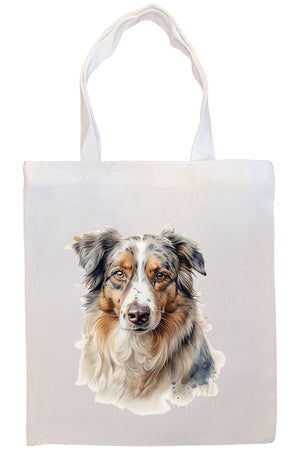 Canvas Tote Bag, Zippered With Handles & Inner Pocket, "Australian Shepherd"-2