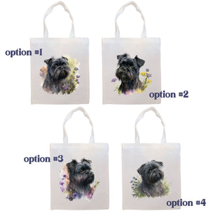 Canvas Tote Bag, Zippered With Handles & Inner Pocket, "Affenpinscher"-1