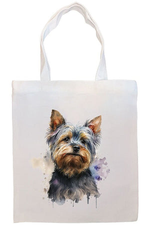 Canvas Tote Bag, Zippered With Handles & Inner Pocket, "Yorkie"-2