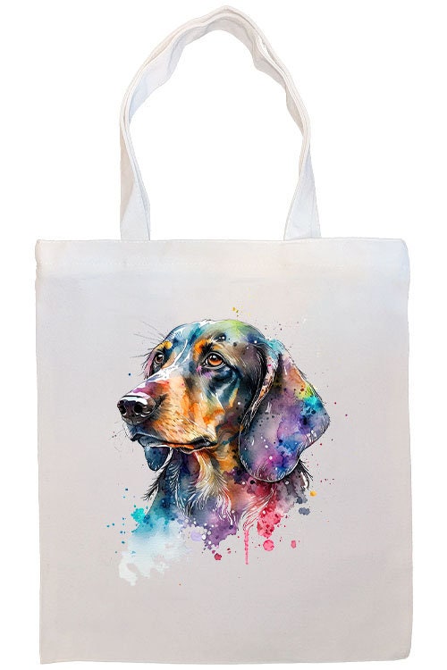 Canvas Tote Bag, Zippered With Handles & Inner Pocket, "Dachshund"-2