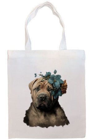 Canvas Tote Bag, Zippered With Handles & Inner Pocket, "Shar-Pei"-2