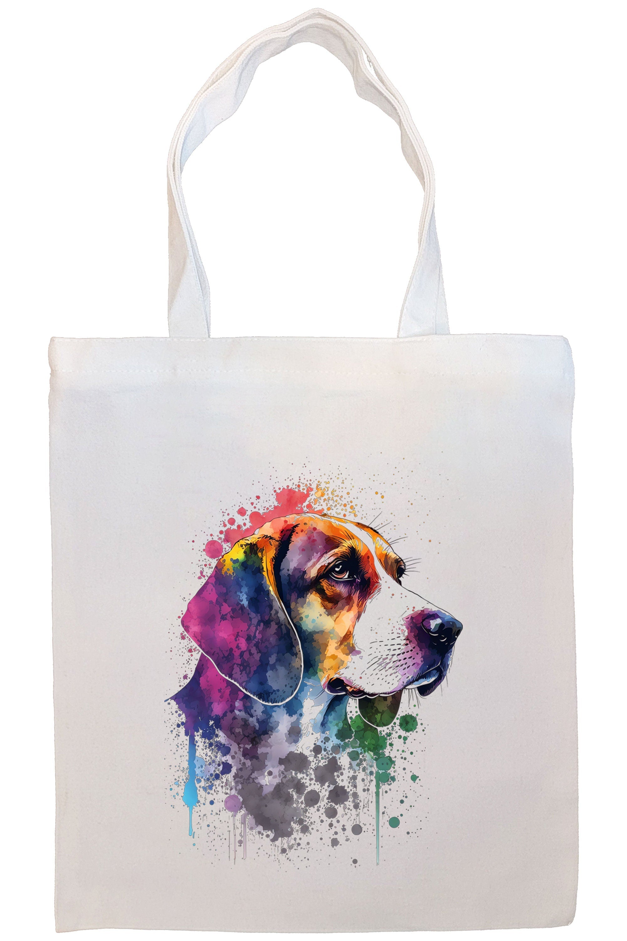 Canvas Tote Bag, Zippered With Handles & Inner Pocket, "Beagle"-3