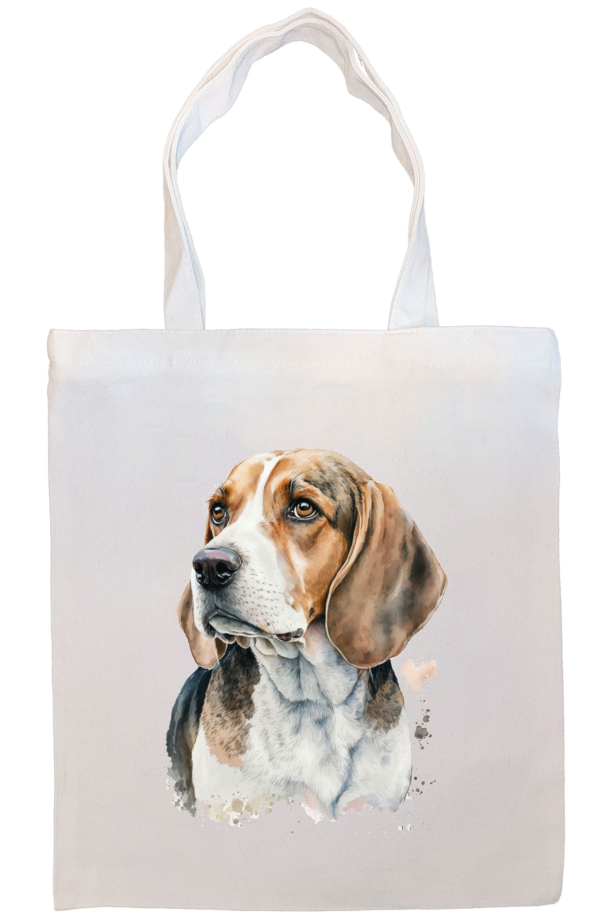 Canvas Tote Bag, Zippered With Handles & Inner Pocket, "Beagle"-4