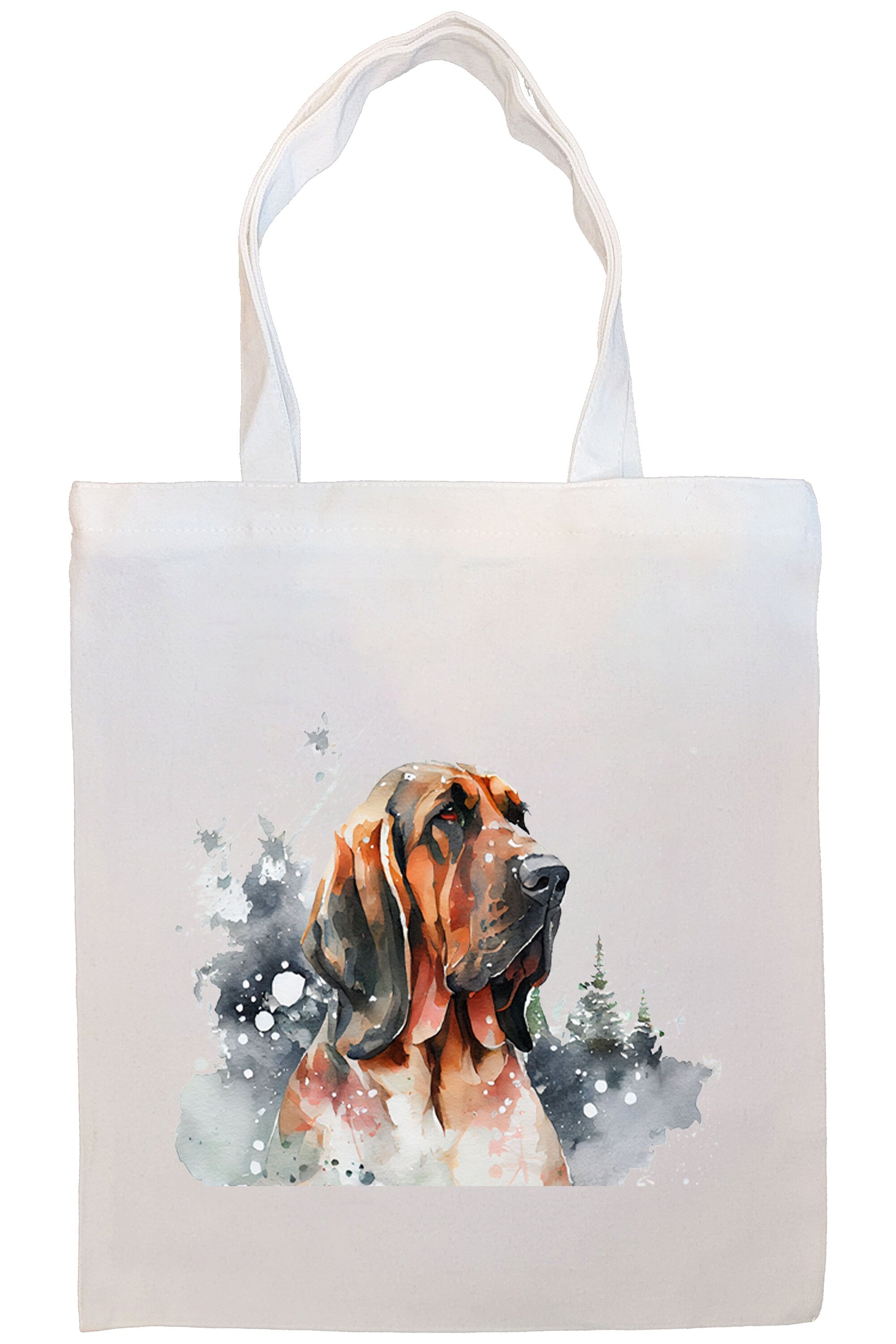 Canvas Tote Bag, Zippered With Handles & Inner Pocket, "Bloodhound"-2