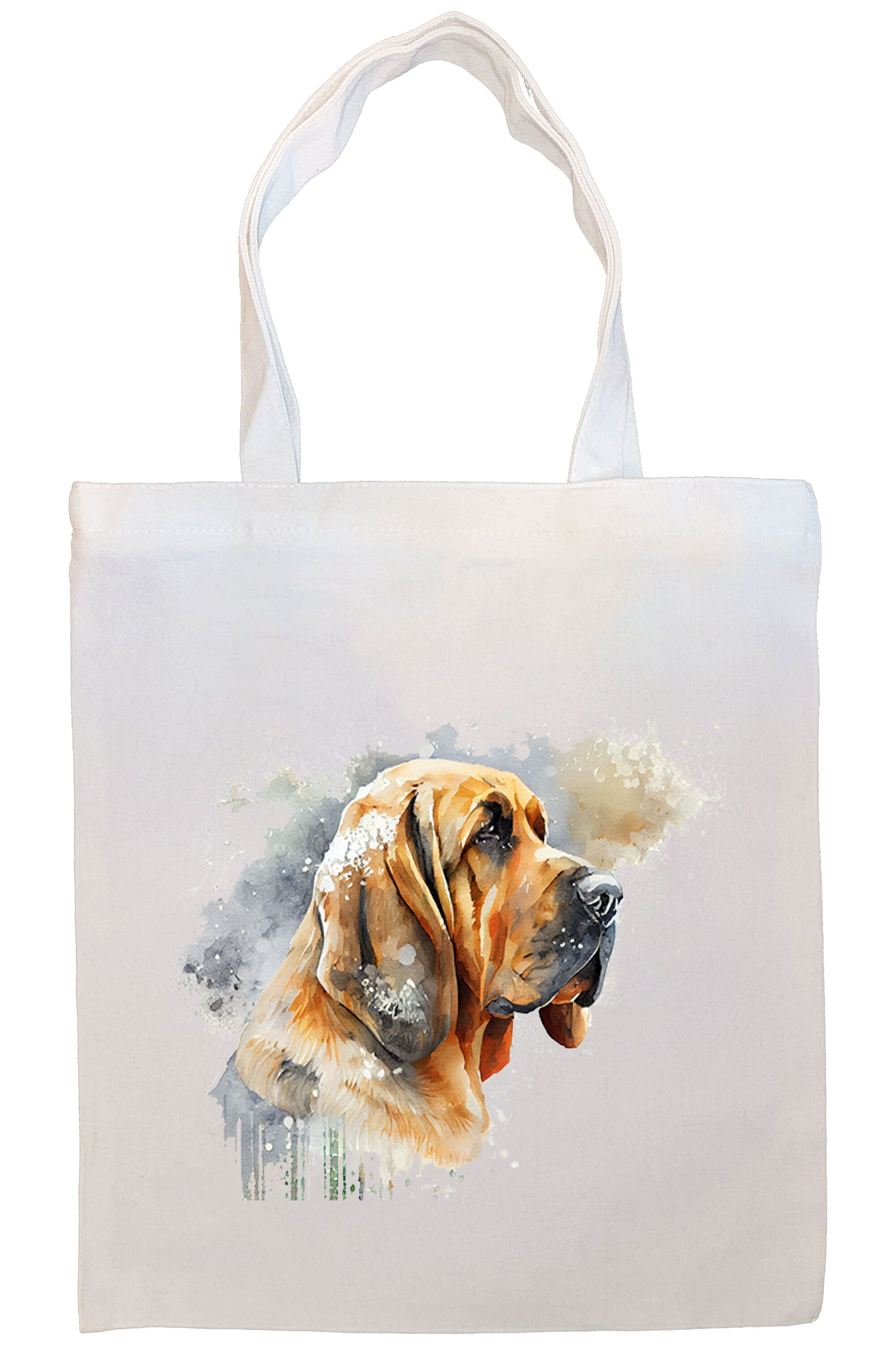 Canvas Tote Bag, Zippered With Handles & Inner Pocket, "Bloodhound"-3