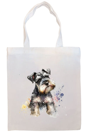 Canvas Tote Bag, Zippered With Handles & Inner Pocket, "Schnauzer"-4