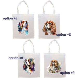 Canvas Tote Bag, Zippered with Inner Pocket, "Cavalier King Charles Spaniel"-1