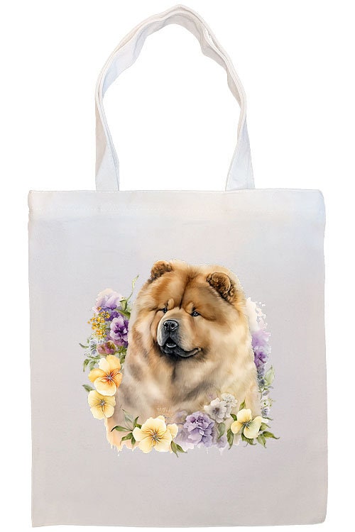 Canvas Tote Bag, Zippered With Handles & Inner Pocket, "Chow Chow"-2