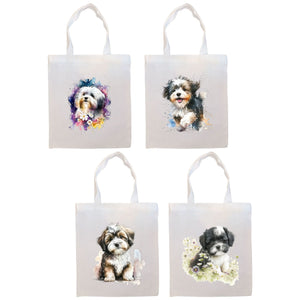 Canvas Tote Bag, Zippered With Handles & Inner Pocket, "Havanese"-0