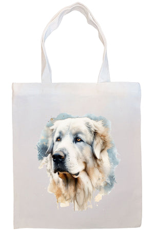 Canvas Tote Bag, Zippered With Handles & Inner Pocket, "Great Pyrenees"-4