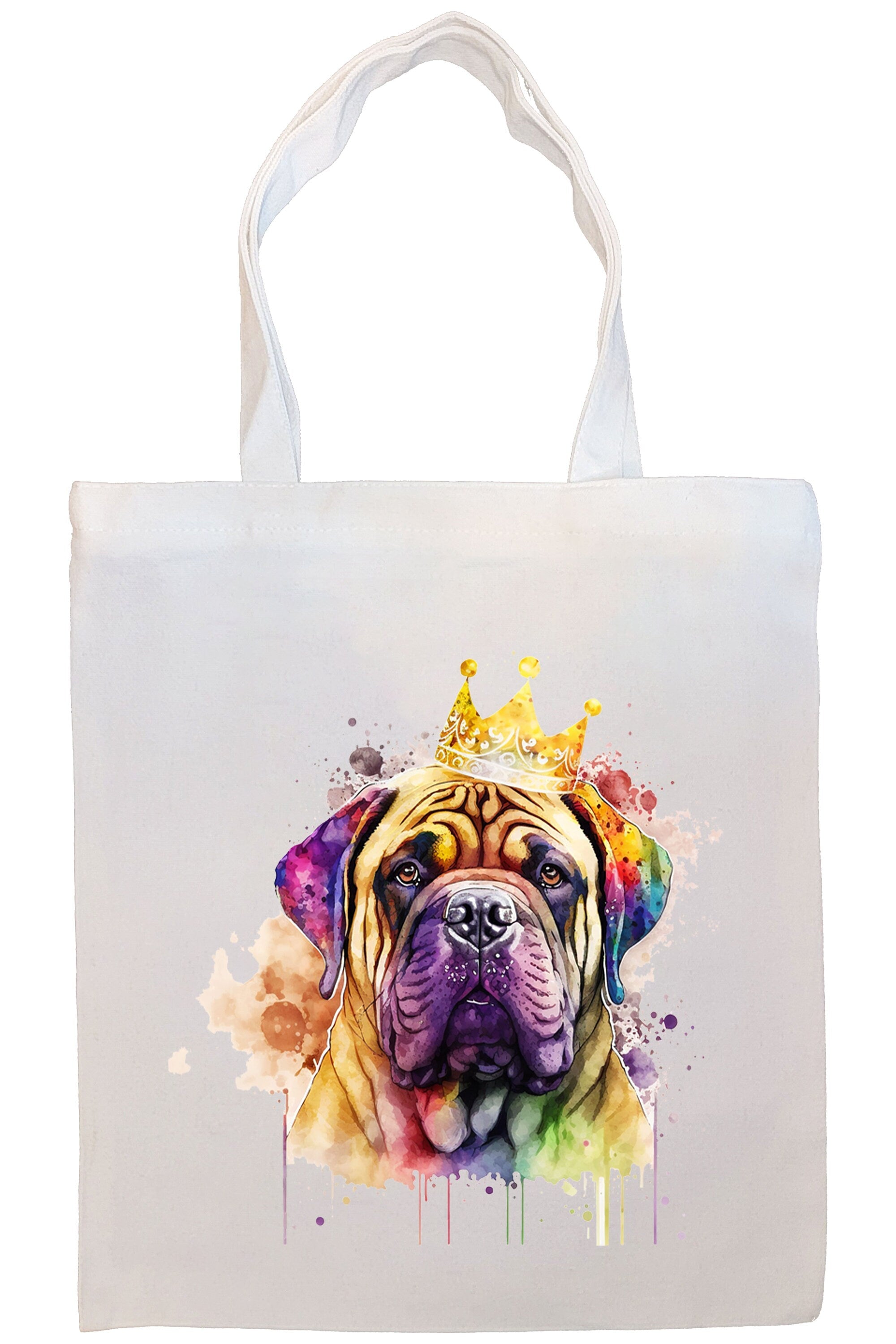 Canvas Tote Bag, Zippered With Handles & Inner Pocket, "Bullmastiff"-3