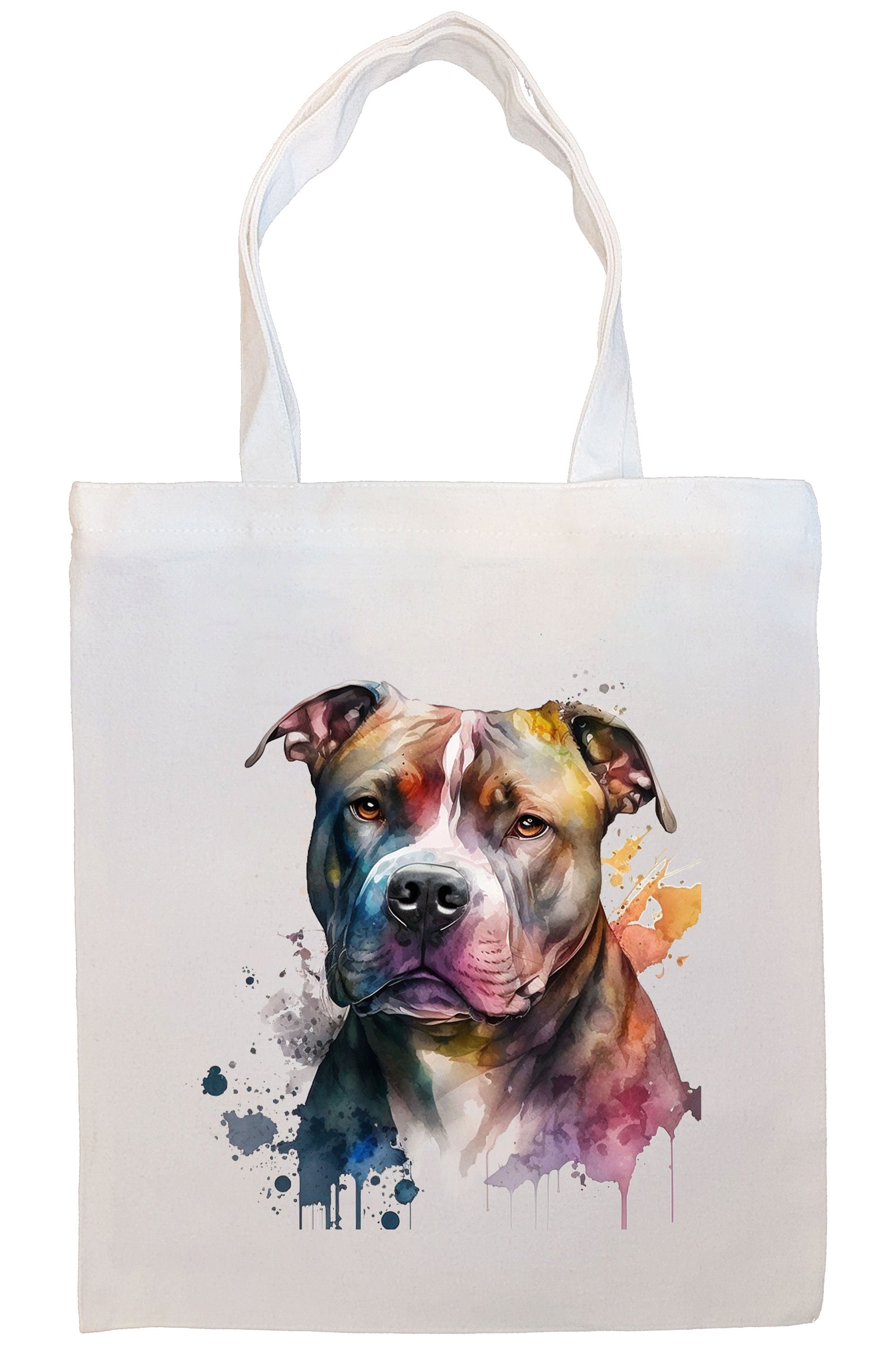 Canvas Tote Bag, Zippered With Handles & Inner Pocket, "Pit Bull"-4