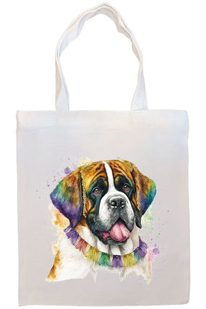 Canvas Tote Bag, Zippered With Handles & Inner Pocket, St. Bernard"-2