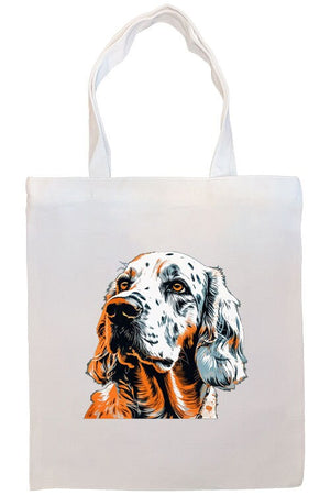 Canvas Tote Bag, Zippered With Handles & Inner Pocket, "English Setter"-3