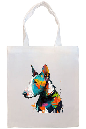 Canvas Tote Bag, Zippered With Handles & Inner Pocket, "Bull Terrier"-4