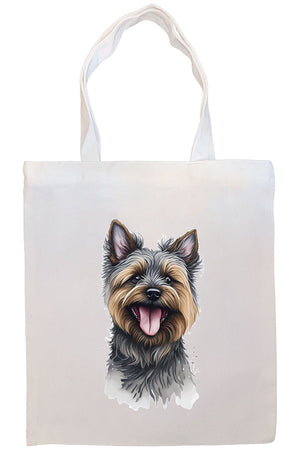 Canvas Tote Bag, Zippered With Handles & Inner Pocket, "Cairn Terrier"-2