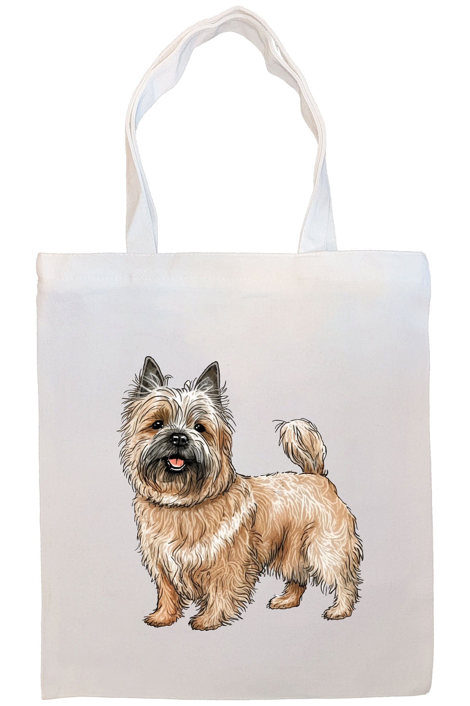 Canvas Tote Bag, Zippered With Handles & Inner Pocket, "Cairn Terrier"-4