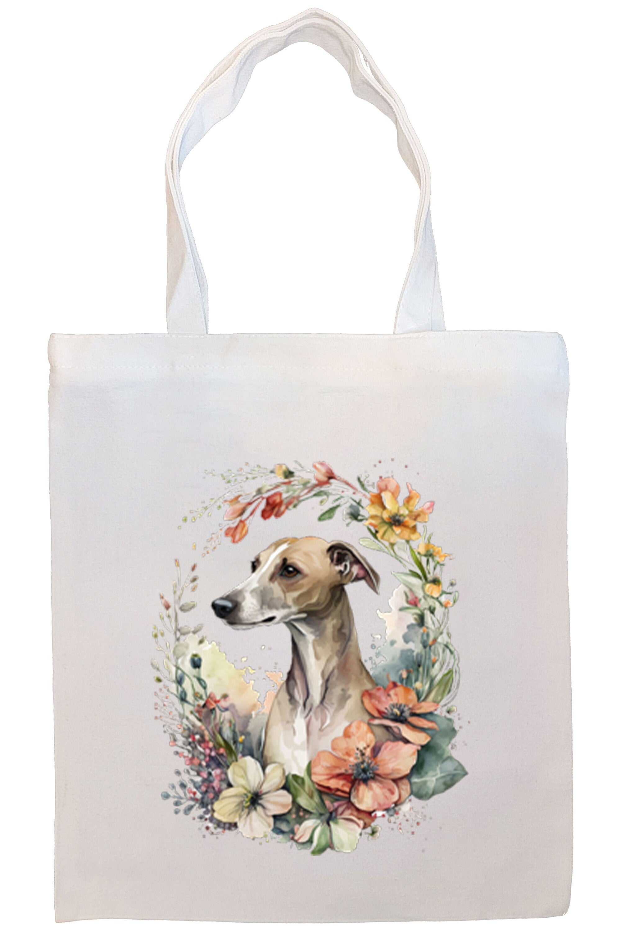 Canvas Tote Bag, Zippered With Handles & Inner Pocket, "Whippet"-3