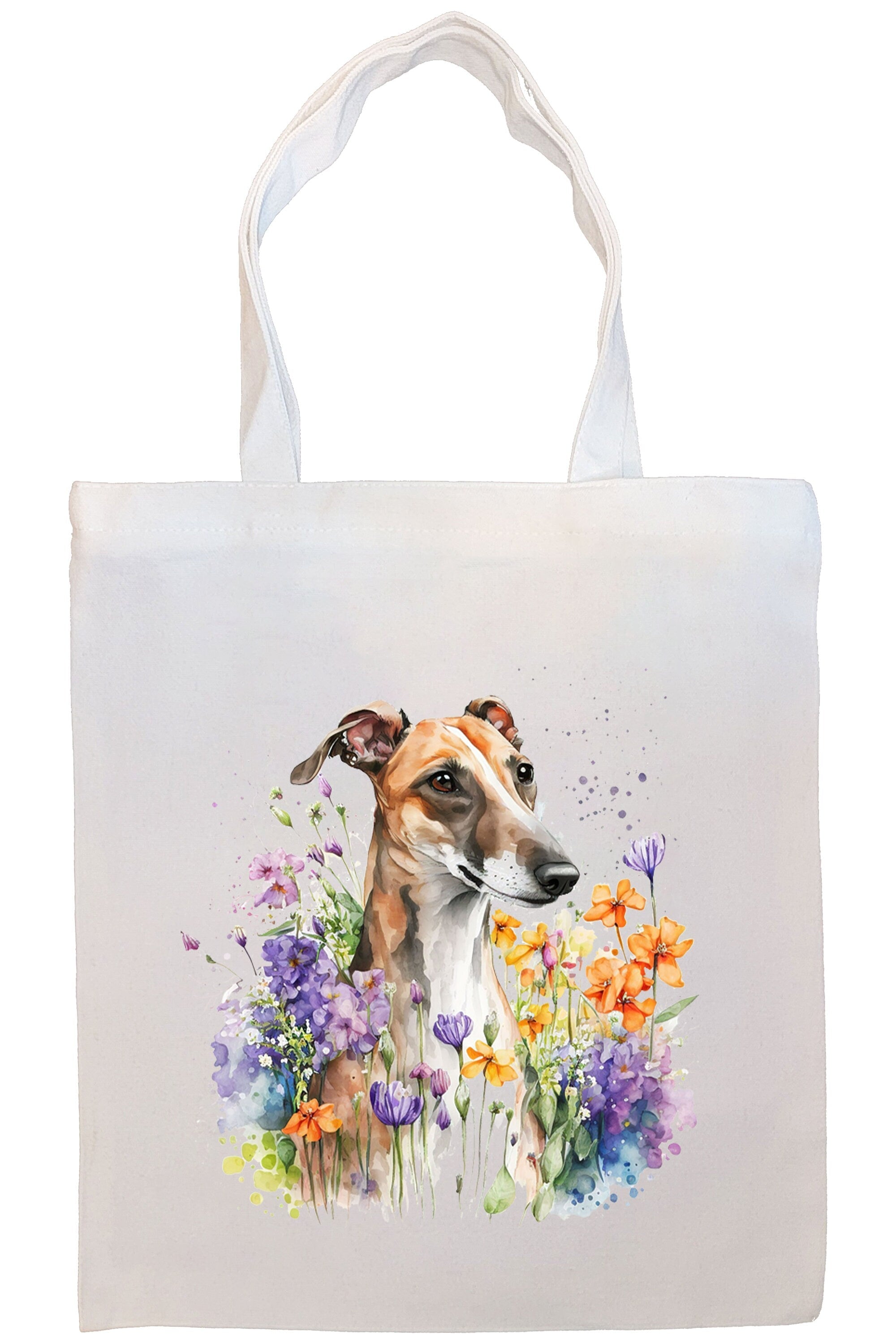 Canvas Tote Bag, Zippered With Handles & Inner Pocket, "Whippet"-4