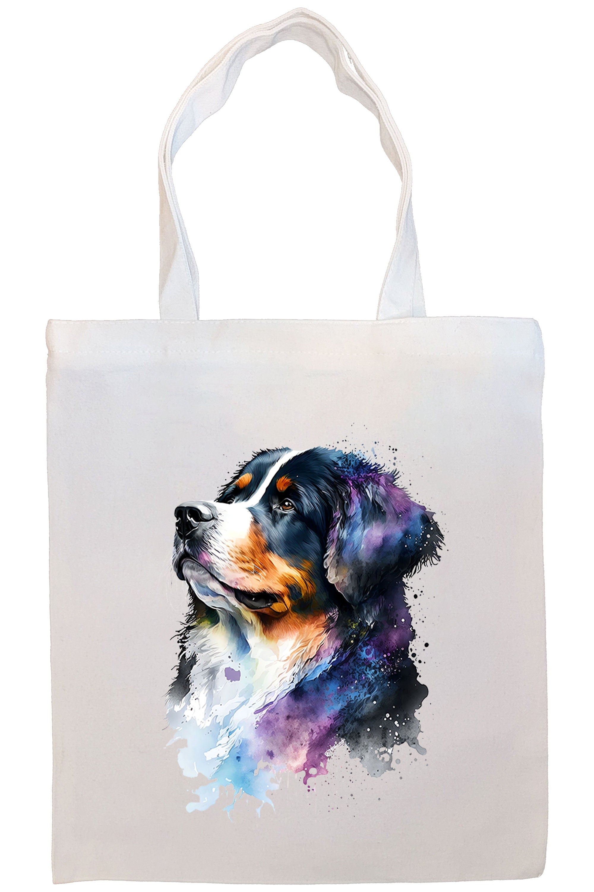 Canvas Tote Bag, Zippered With Handles & Inner Pocket, "Bernese Mountain Dog"-3