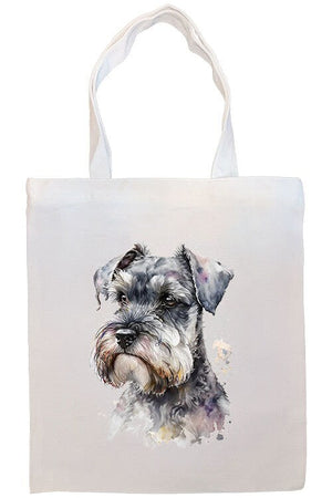 Canvas Tote Bag, Zippered With Handles & Inner Pocket, "Miniature Schnauzer"-2