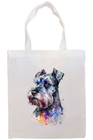 Canvas Tote Bag, Zippered With Handles & Inner Pocket, "Miniature Schnauzer"-3