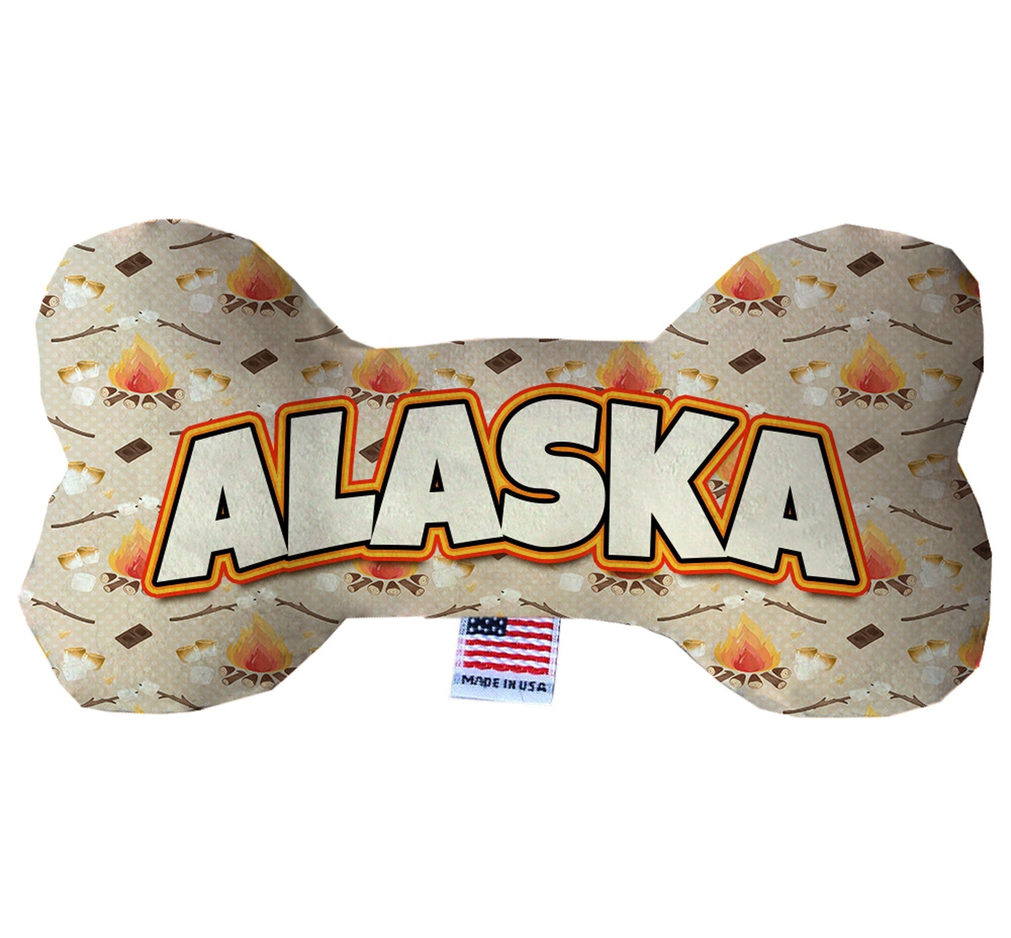 Pet & Dog Plush Bone Toys, "Alaskan Mountains" (Set 2 of 2 Alaska State Toy Options, available in different pattern options!)-2