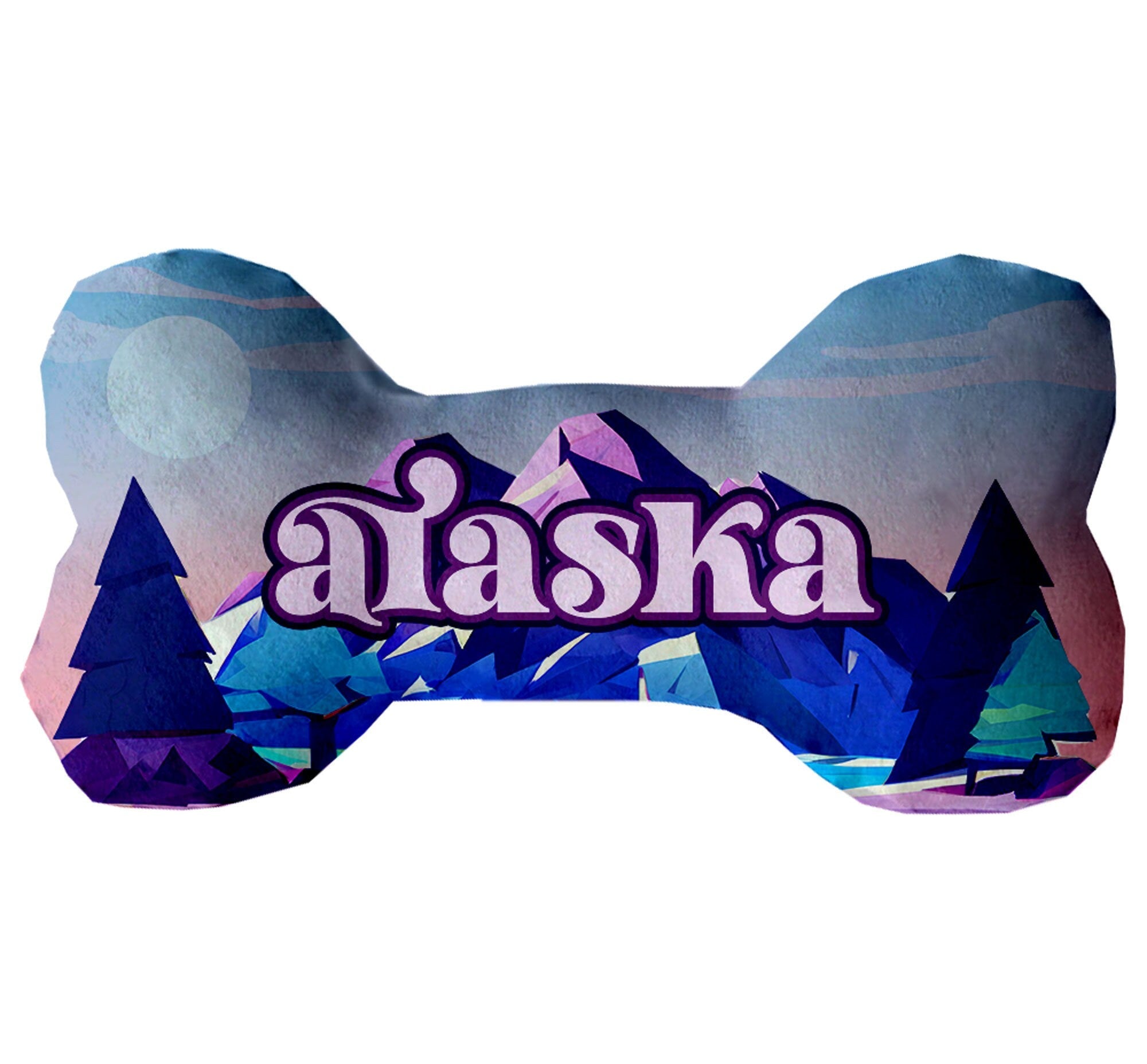 Pet & Dog Plush Bone Toys, "Alaskan Mountains" (Set 2 of 2 Alaska State Toy Options, available in different pattern options!)-7