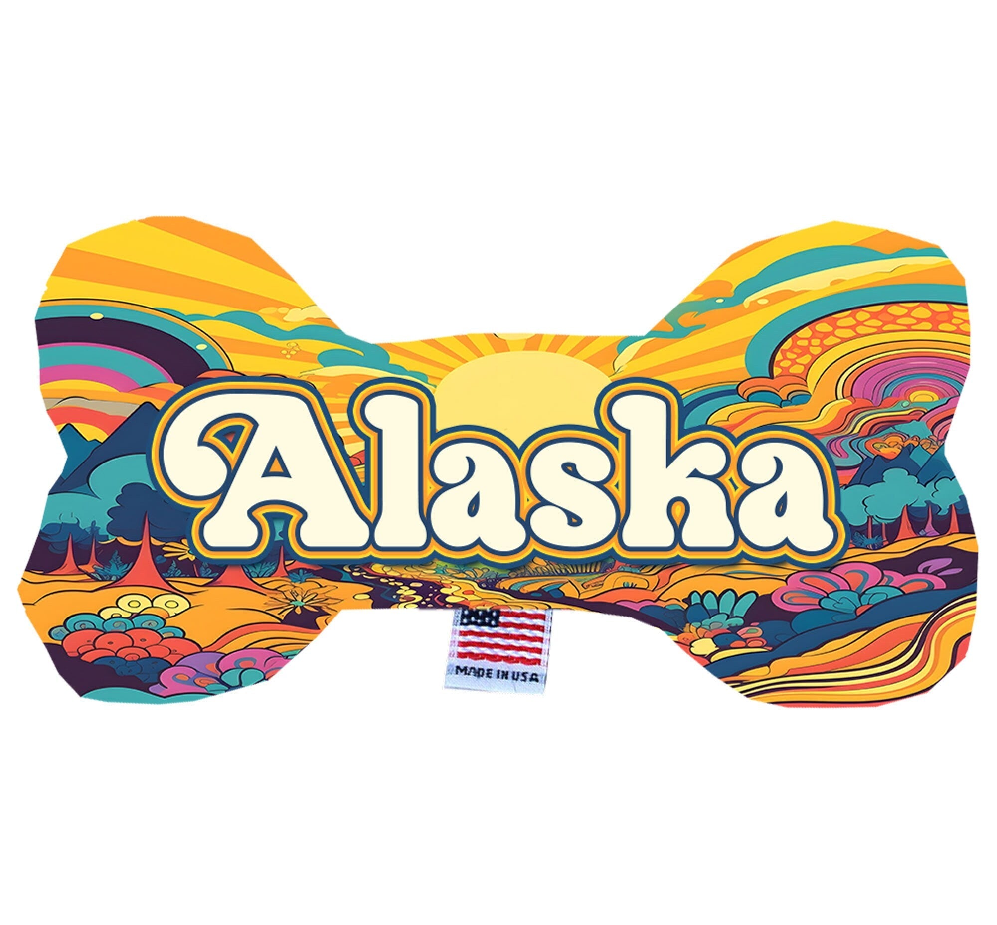 Pet & Dog Plush Bone Toys, "Alaskan Mountains" (Set 2 of 2 Alaska State Toy Options, available in different pattern options!)-3