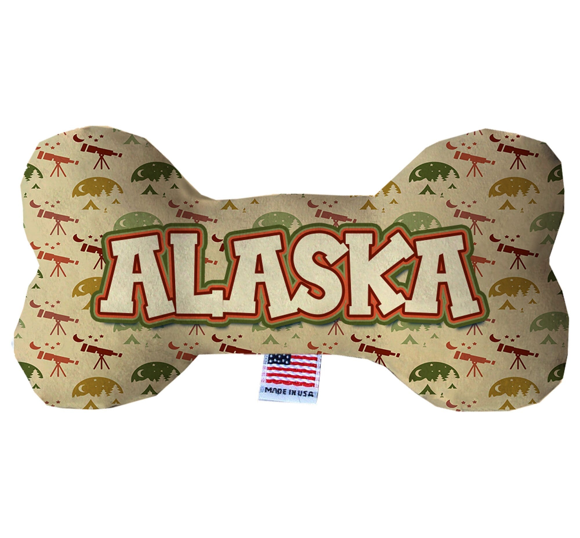 Pet & Dog Plush Bone Toys, "Alaskan Mountains" (Set 2 of 2 Alaska State Toy Options, available in different pattern options!)-9