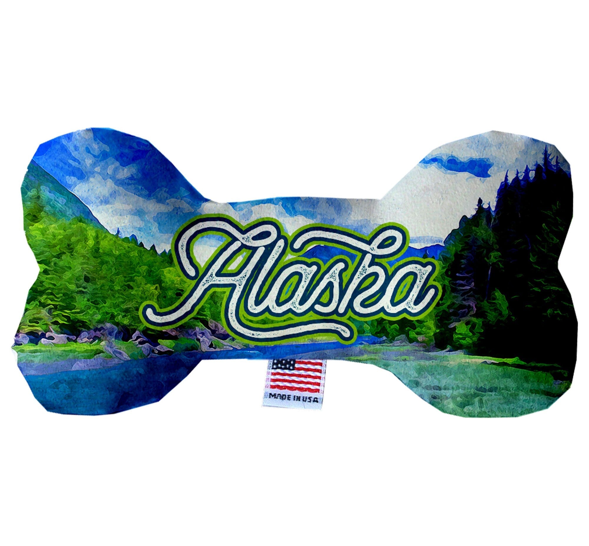 Pet & Dog Plush Bone Toys, "Alaskan Mountains" (Set 2 of 2 Alaska State Toy Options, available in different pattern options!)-6