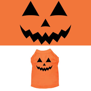 Halloween Pet Dog & Cat Shirt Screen Printed, "Pumpkin Face Him Costume"-0