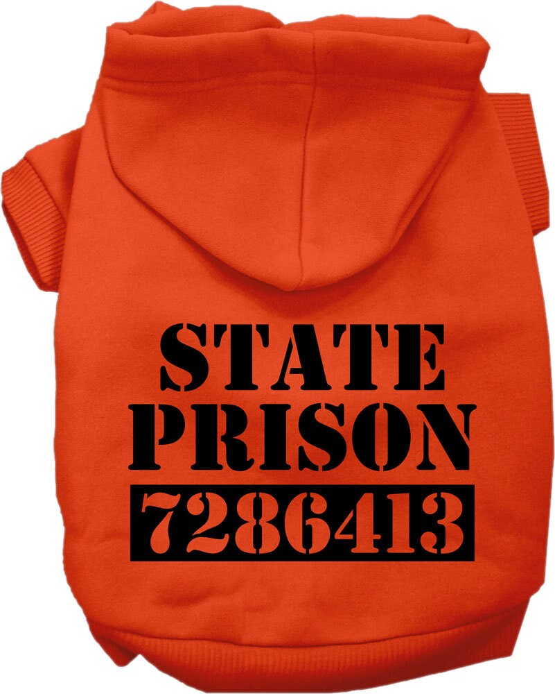 Halloween Pet, Dog & Cat Hoodie Screen Printed, "Inmate Costume"-2