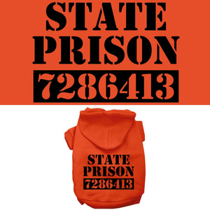 Halloween Pet, Dog & Cat Hoodie Screen Printed, "Inmate Costume"-0