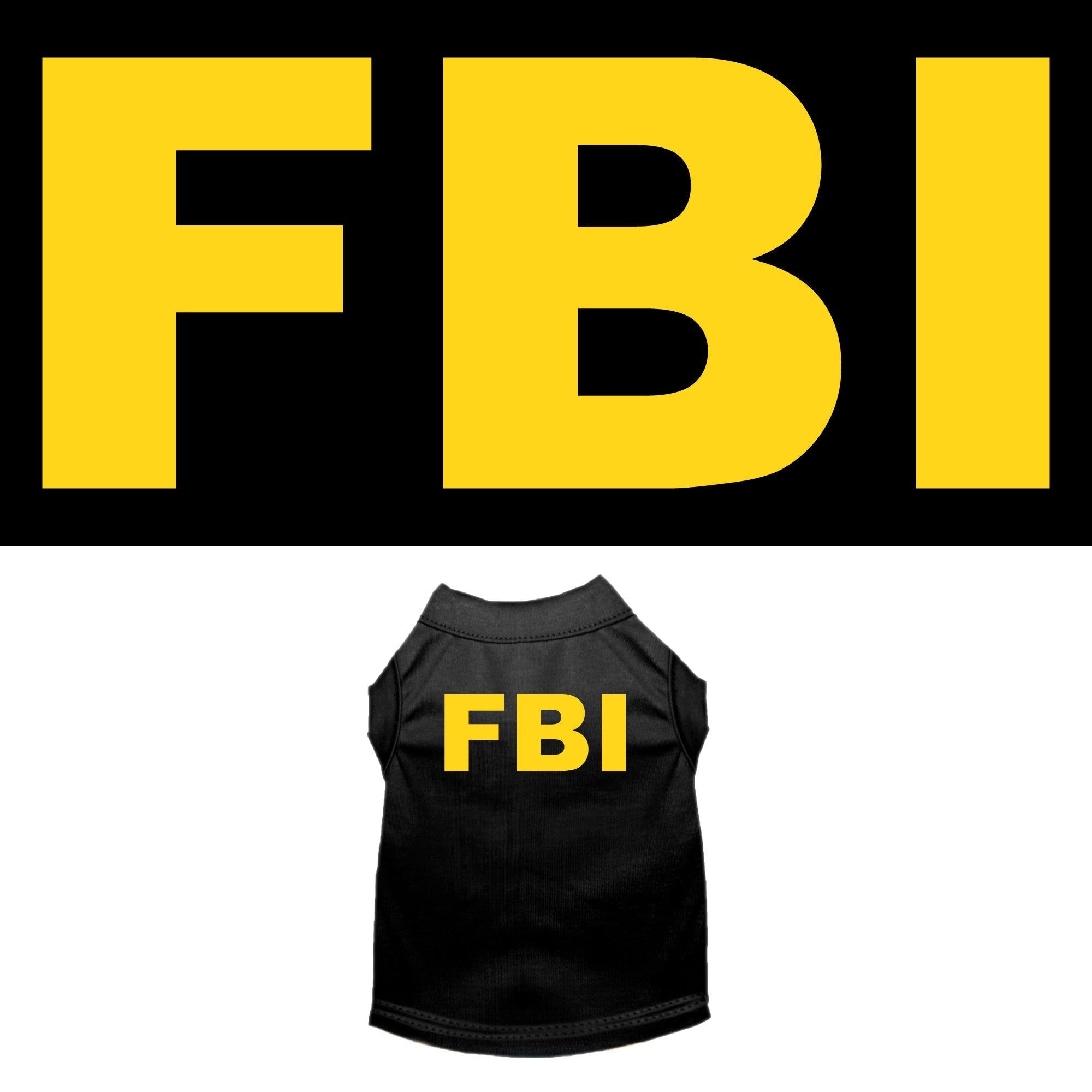 Halloween Pet Dog & Cat Shirt Screen Printed, "FBI Costume"-0