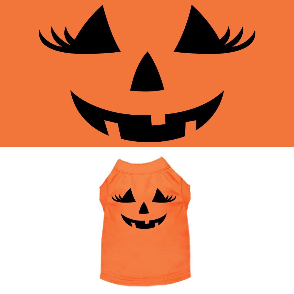 Halloween Pet Dog & Cat Shirt Screen Printed, "Pumpkin Face Her Costume"-0