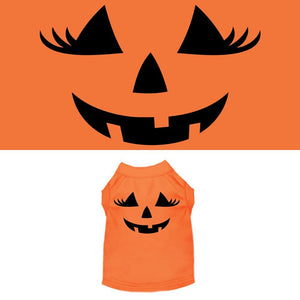 Halloween Pet Dog & Cat Shirt Screen Printed, "Pumpkin Face Her Costume"-0