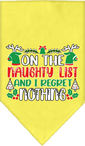 Christmas Pet and Dog Bandana Screen Printed, "On The Naughty List And I Regret Nothing"-9