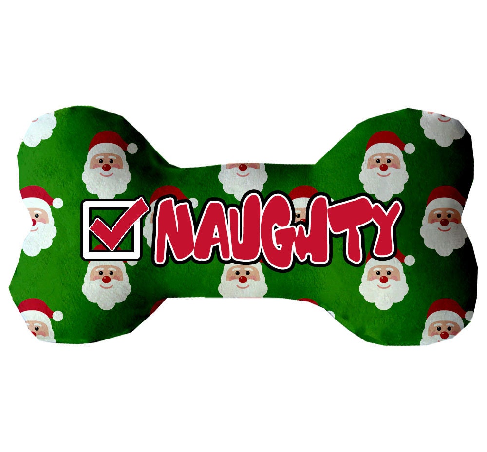 Christmas Pet & Dog Plush Bone Toys, "Naughty, Nice, or I Tried"-1