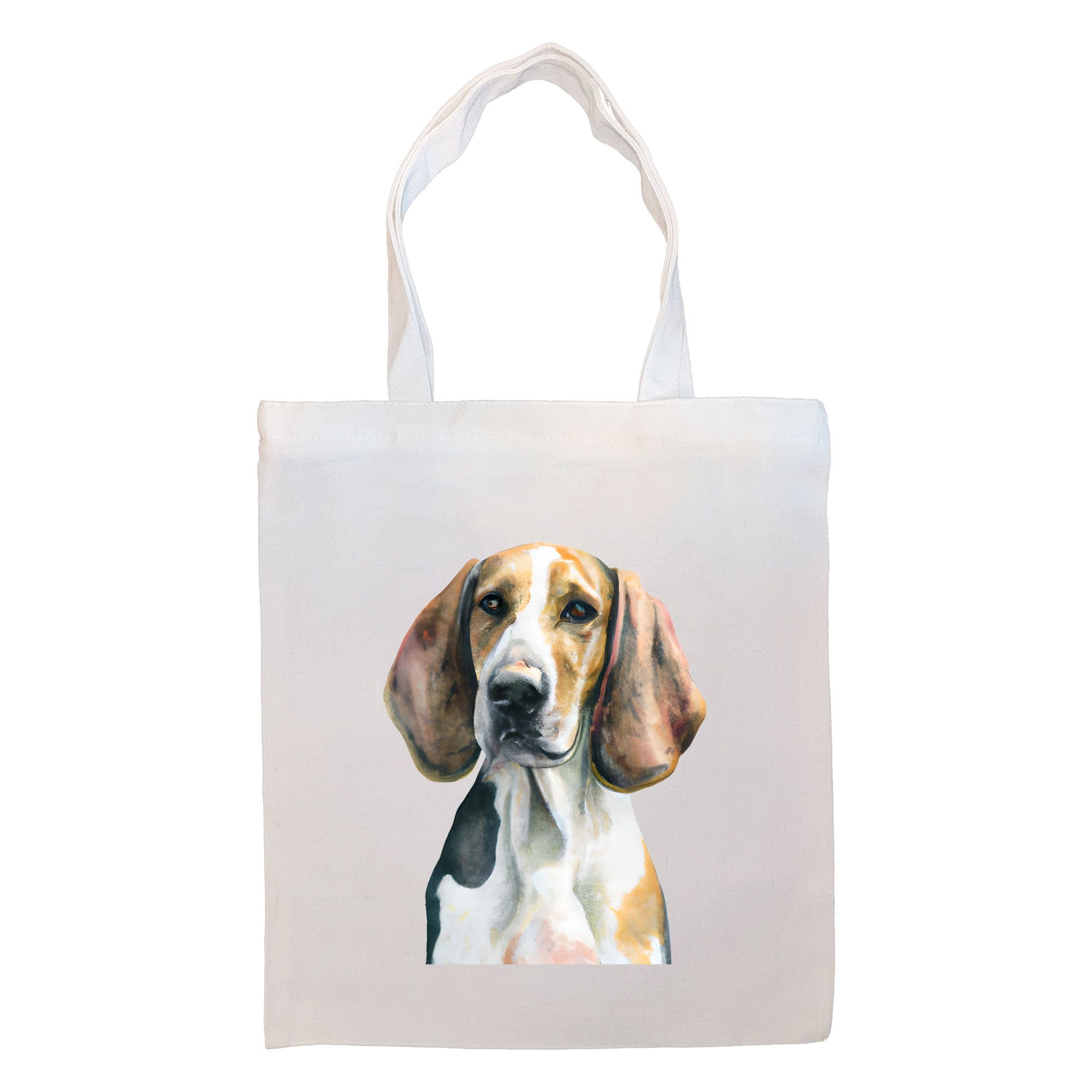 Canvas Tote Bag, Zippered With Handles & Inner Pocket, "American Foxhound"-0