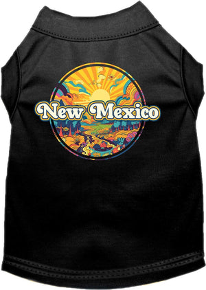 Pet Dog & Cat Screen Printed Shirt, "New Mexico Trippy Peaks"-3