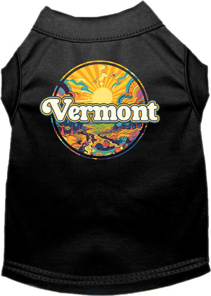 Pet Dog & Cat Screen Printed Shirt, "Vermont Trippy Peaks"-3