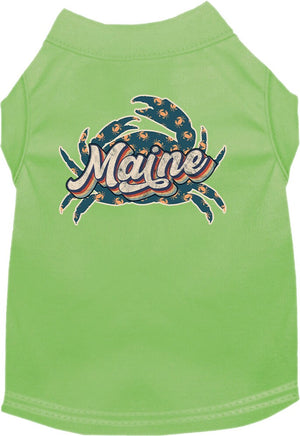 Pet Dog & Cat Screen Printed Shirt for Small to Medium Pets (Sizes XS-XL), "Maine Retro Crabs"-4